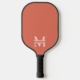 Personalisiertes Terracotta Monogramm und Name Pickleball Schläger