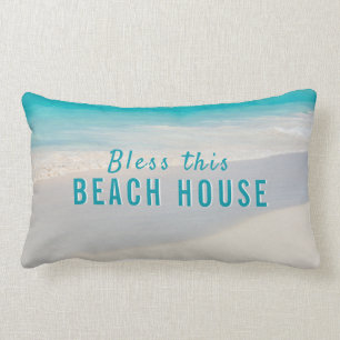 Personalisiertes Text Beach House Lendenkissen