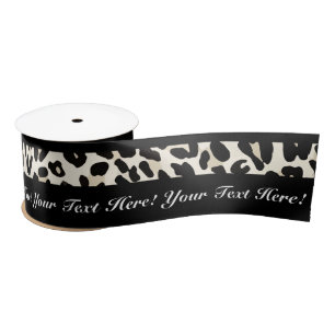Personalisiertes Text-Leopard-Druck-Band Satinband