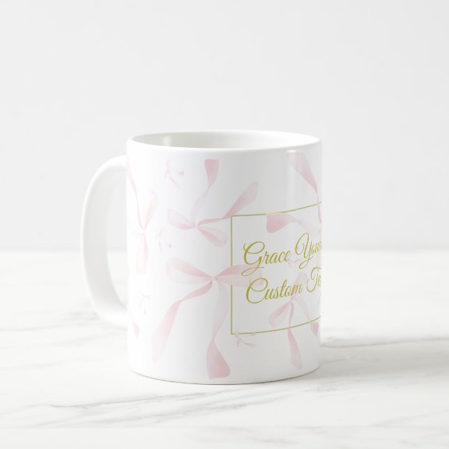 Personalisiertes Text-Wasserfarbe-Bandmuster-Desig Kaffeetasse (Vorderseite Links)