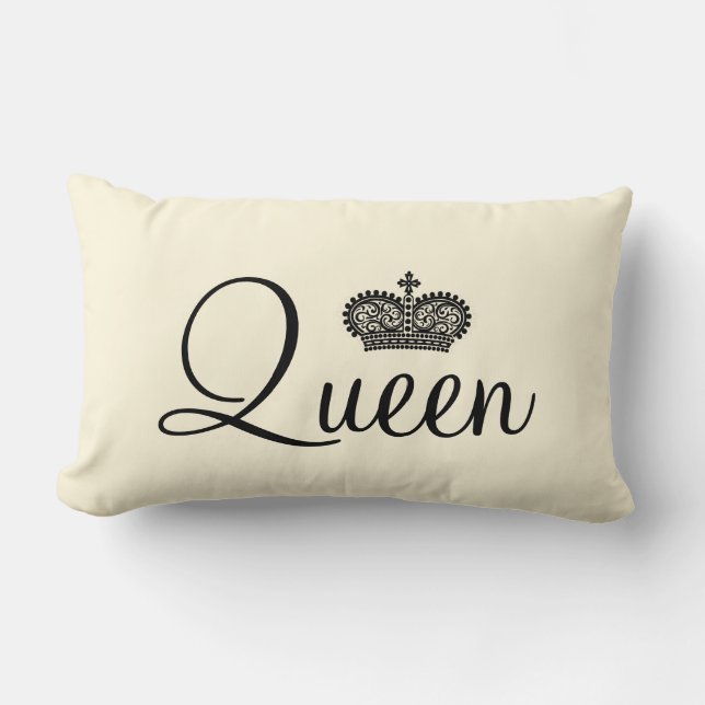 Personalisiertes Textdesign von Queen und Crown Lendenkissen (Vorderseite)