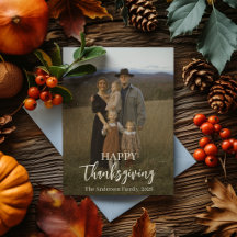 Personalisiertes Thanksgiving-Foto, Familienname,