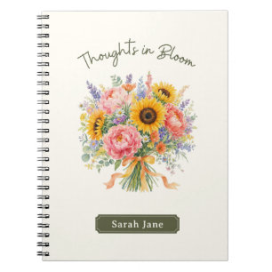 Personalisiertes Thoughts in Bloom Blumen Notizbuc Notizblock