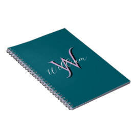 Personalisiertes tiefes Teal-Monogramm mit individ Notizblock