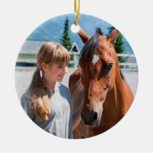 Personalisiertes Tier Bestes Pferd Name und Foto Keramik Ornament