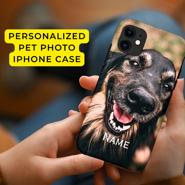 Personalisiertes Tier Foto Dog Katze Name iPhone F Case-Mate iPhone Hülle (Von Creator hochgeladen)
