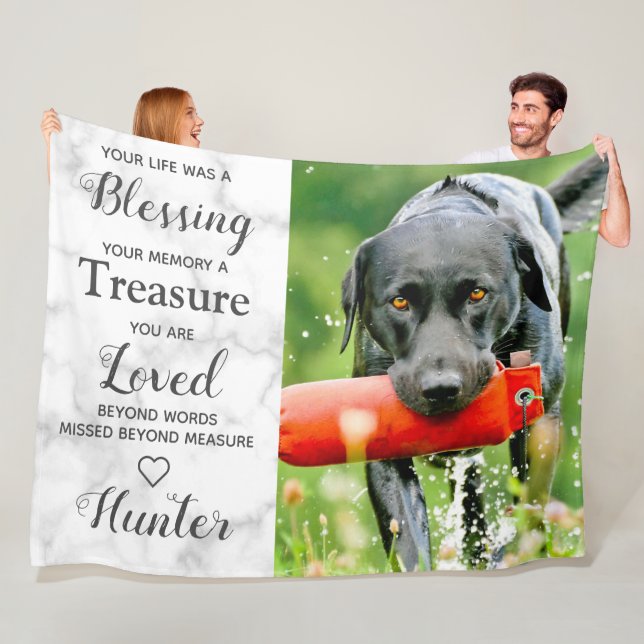 Personalisiertes Tier Foto Hund Keepake Memorial Fleecedecke (Beispiel)