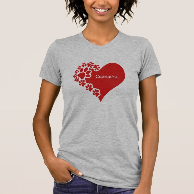 Personalisiertes Tier Liebe Herz T-Shirt (Vorderseite)