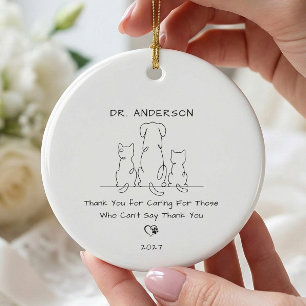 Personalisiertes Tierarzt-Schmuckgeschenk Keramik Ornament