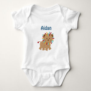 Personalisiertes Tierparade-Löwe-Schildkrötebaby Baby Strampler