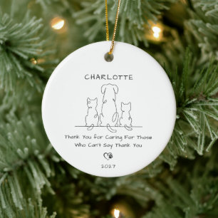 Personalisiertes Tierpflege-Schmuckgeschenk Keramik Ornament