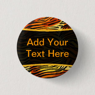 Personalisiertes Tiger Fur Print Muster Button