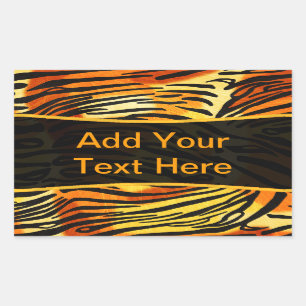 Personalisiertes Tiger Fur Print Muster Rechteckiger Aufkleber
