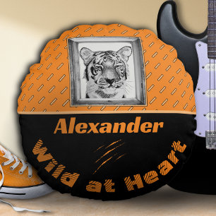 Personalisiertes Tiger-Kissen Rundes Kissen