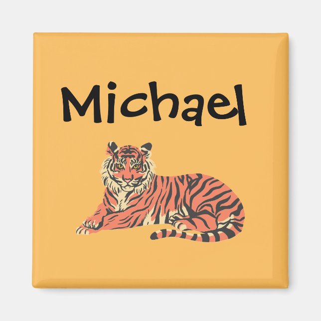 Personalisiertes Tigermagnet mit Individuelle Name Magnet (Vorne)