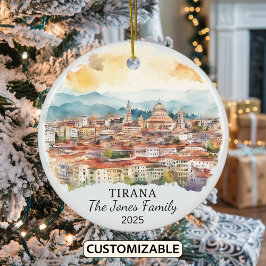 Personalisiertes Tirana-Ornament, Schenkung Albani Keramik Ornament