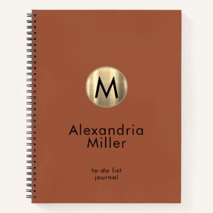 Personalisiertes To-Do-List-Journal Terracotta Notizbuch