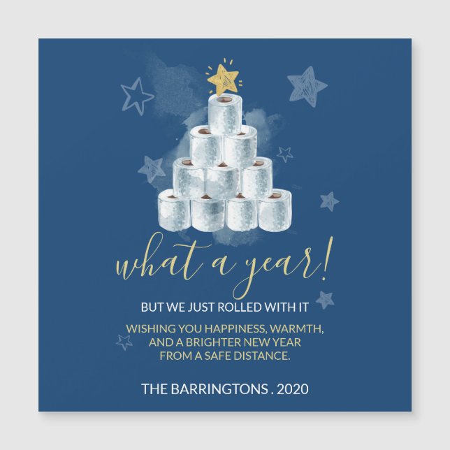 Personalisiertes Toilettenpapier Weihnachtsbaum Bl Magnetkarte (Vorderseite)