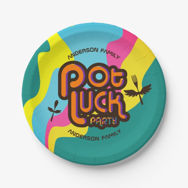 Personalisiertes Topf Glück Essen Party Papa Pappteller (Vorderseite)