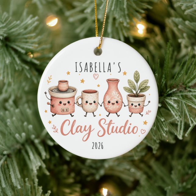 Personalisiertes Töpferei-Studio  Keramik Ornament (Baum)