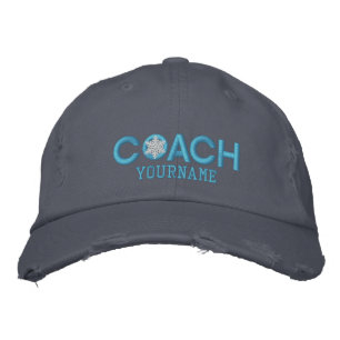 Personalisiertes Trainer-Schneeflocke-Baby-Blau Bestickte Kappe