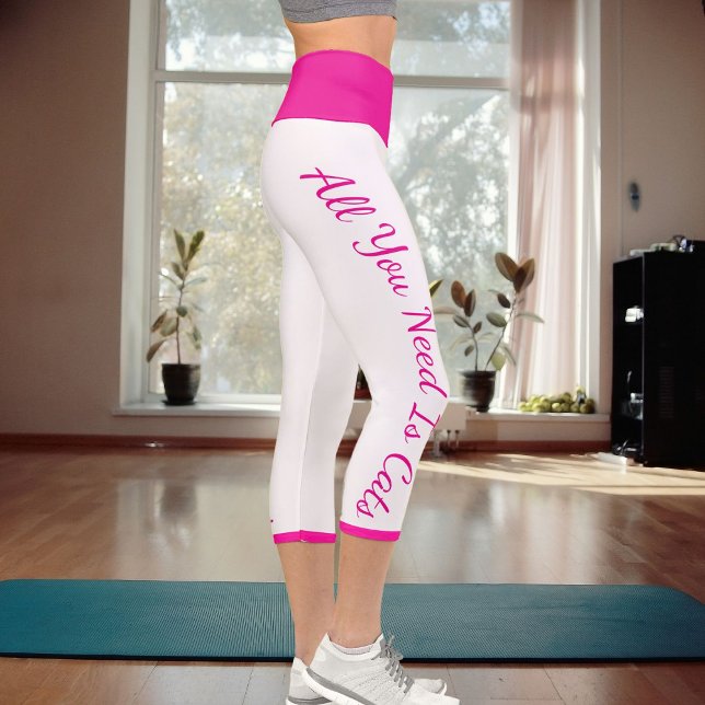 Personalisiertes Training mit Pet-Thread Hot Pink  Capri Leggings (Von Creator hochgeladen)