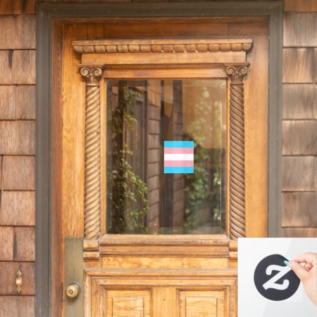 Personalisiertes Transgender-Flag Fensteraufkleber (Haustür)