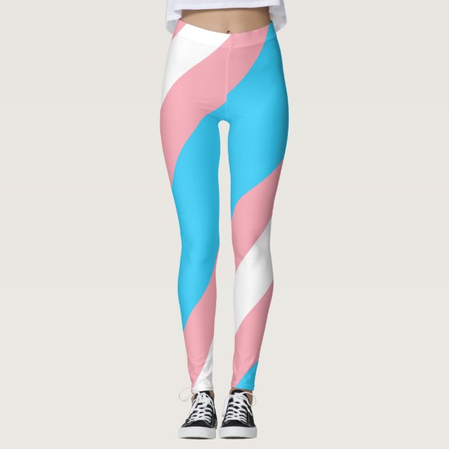 Personalisiertes Transgender-Flag Leggings (Vorderseite)