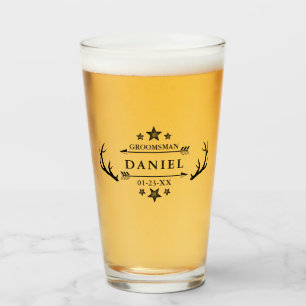 Personalisiertes Trauzeuge-Geschenk mit Geweih Glas