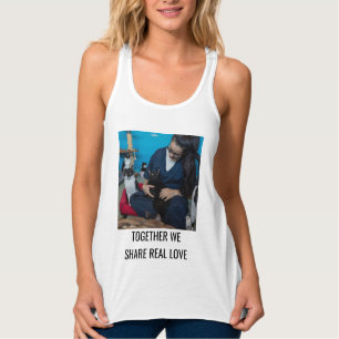 Personalisiertes trendiges weißes Katzen-Mama-Fami Tank Top