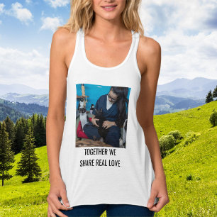 Personalisiertes trendiges weißes Katzen-Mama-Fami Tank Top