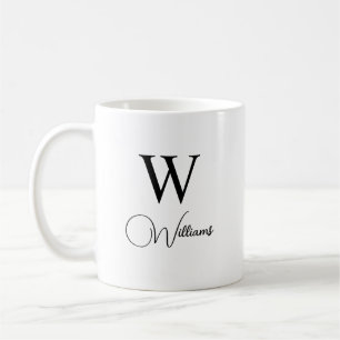 Personalisiertes Trendy Monogram Modernes Schreibe Kaffeetasse