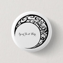 Personalisiertes Tribal Moon Symbol Button