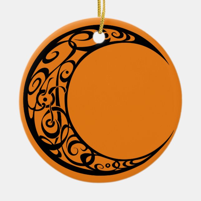 Personalisiertes Tribal Moon Symbol Keramik Ornament (Vorne)