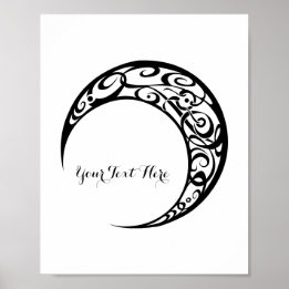Personalisiertes Tribal Moon Symbol Poster