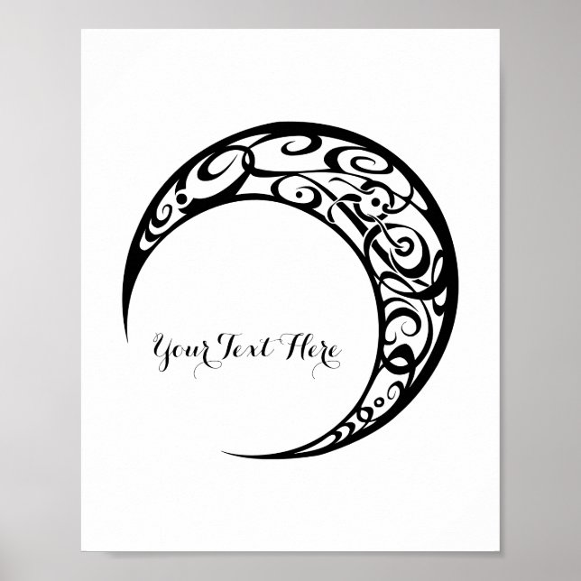 Personalisiertes Tribal Moon Symbol Poster (Vorne)