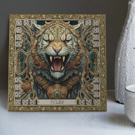 Personalisiertes Tribal Tiger Spirit Portrait Fliese