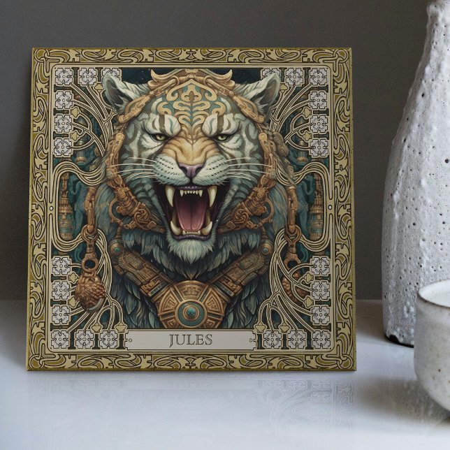 Personalisiertes Tribal Tiger Spirit Portrait Fliese (Von Creator hochgeladen)