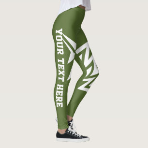 Personalisiertes tribalisches Stern-Design Oliven Leggings