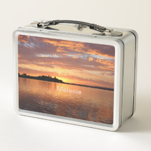 Personalisiertes Trinket mit Seeblick auf den Sonn Metall Brotdose