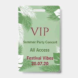 Personalisiertes Tropical Beach Party VIP Access A Ausweis