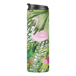 Personalisiertes Tropical Flamingo Travel Mug Thermosbecher