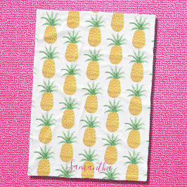 Personalisiertes tropisches Ananas Muster Fleecedecke