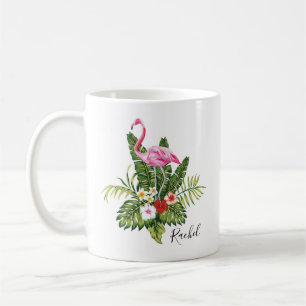 Personalisiertes tropisches Flamingo Kaffeetasse