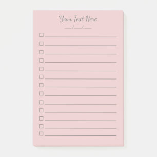 Personalisiertes trostloses Rosa zum Auflisten von Post-it Klebezettel