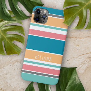 Personalisiertes Türkis Blau Sonniges Gelb Rosa St Case-Mate iPhone Hülle