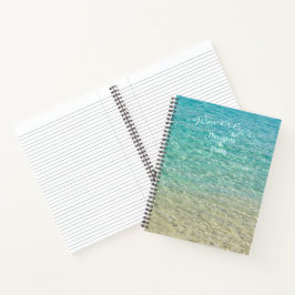 Personalisiertes türkis-blaues Wasser Notizbuch