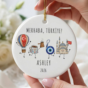 Personalisiertes Türkiye Urlaubs-Ornament Keramik Ornament