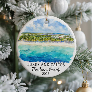 Personalisiertes Turks- und Caicos-Keramik-Ornamen Keramik Ornament
