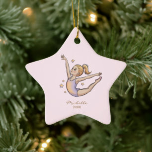 Personalisiertes Turnen Turnerin Mädchen Weihnacht Keramik Ornament
